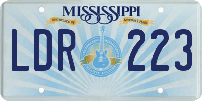 MS license plate LDR223