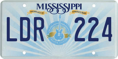 MS license plate LDR224