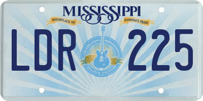 MS license plate LDR225