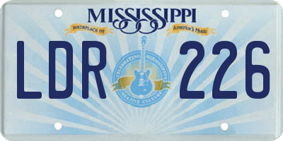 MS license plate LDR226