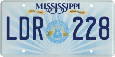MS license plate LDR228