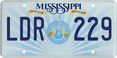 MS license plate LDR229
