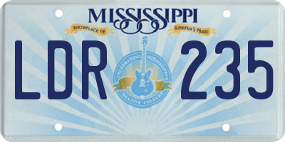 MS license plate LDR235