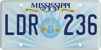MS license plate LDR236
