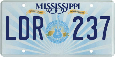 MS license plate LDR237