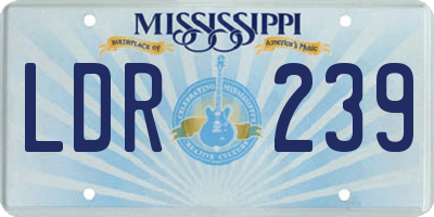 MS license plate LDR239
