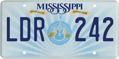 MS license plate LDR242