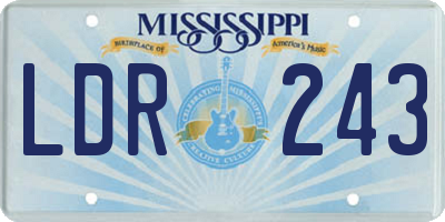 MS license plate LDR243