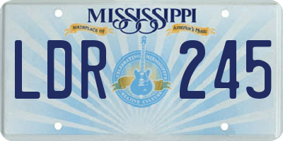 MS license plate LDR245