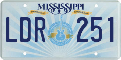 MS license plate LDR251