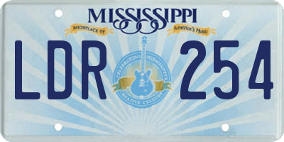 MS license plate LDR254