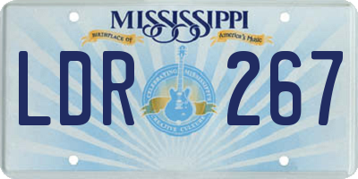 MS license plate LDR267