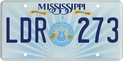 MS license plate LDR273
