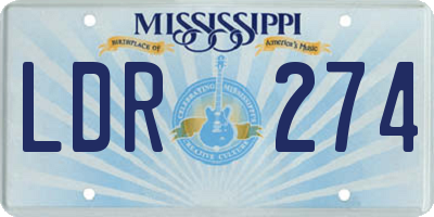 MS license plate LDR274