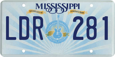 MS license plate LDR281