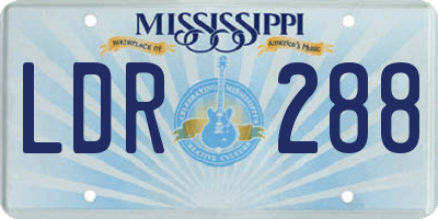 MS license plate LDR288