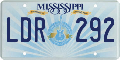 MS license plate LDR292