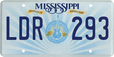MS license plate LDR293