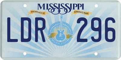 MS license plate LDR296