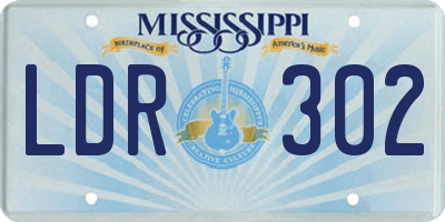MS license plate LDR302