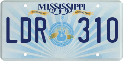MS license plate LDR310