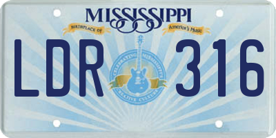 MS license plate LDR316