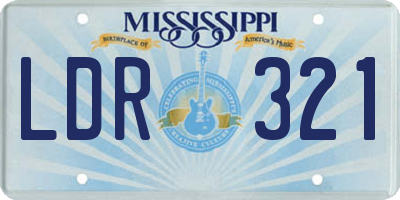 MS license plate LDR321