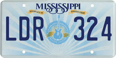 MS license plate LDR324