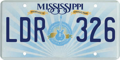 MS license plate LDR326