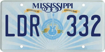 MS license plate LDR332