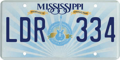 MS license plate LDR334