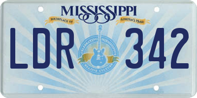 MS license plate LDR342