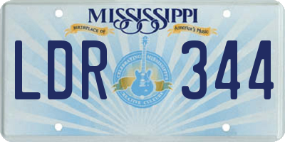 MS license plate LDR344