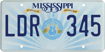 MS license plate LDR345