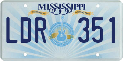 MS license plate LDR351