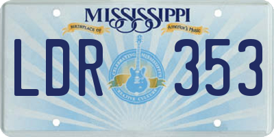 MS license plate LDR353