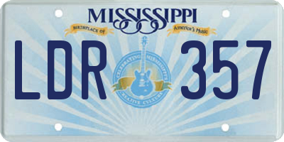 MS license plate LDR357