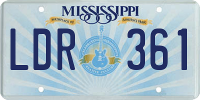 MS license plate LDR361