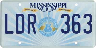 MS license plate LDR363