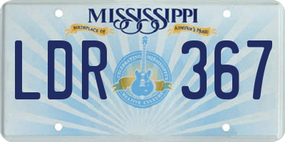 MS license plate LDR367