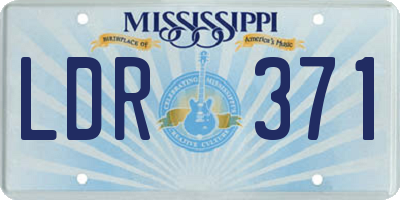 MS license plate LDR371