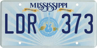 MS license plate LDR373