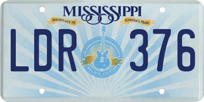 MS license plate LDR376