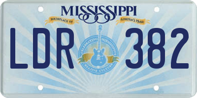 MS license plate LDR382
