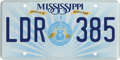 MS license plate LDR385