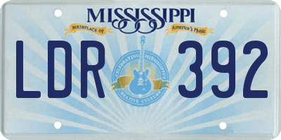 MS license plate LDR392