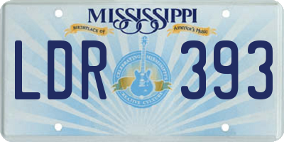MS license plate LDR393