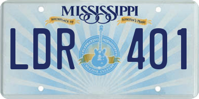 MS license plate LDR401