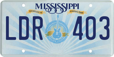 MS license plate LDR403
