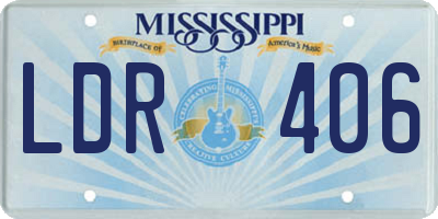 MS license plate LDR406